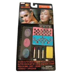 Halloween Mystical Creature Makeup Kit Mermaid Unicorn Cosplay Glitter Gems Set